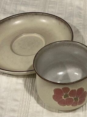 Denby England Gypsey Stoneware 2 Cup & Saucer Sets Vintage 1960s - 1970 EUC